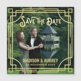 Art Deco Voeg je foto toe met legant Gold Save the