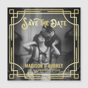 Art Deco Voeg je foto toe met legant Gold Save the