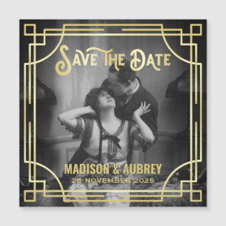 Art Deco Voeg je foto toe met legant Gold Save the