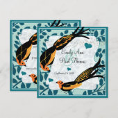 Art Deco Vogel Save the Date uit het verleden (Voorkant / Achterkant)