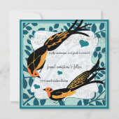 Art Deco Vogel Save the Date uit het verleden (Achterkant)