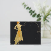 Art Deco Voman Roking Cigarette Briefkaart (Staand voorkant)