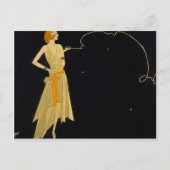 Art Deco Voman Roking Cigarette Briefkaart (Voorkant)