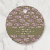 Art Deco voor Lila Vrijgezellenfeest en olijfolie Bedankjes Labels (Voorkant)