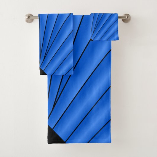 Art Deco voor ontwerp diep blauw Bad Handdoek (Insitu)