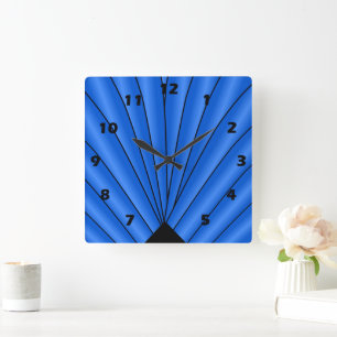 Art Deco voor ontwerp diep blauw Vierkante Klok