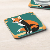 Art Deco Vos Coaster Set Bier Onderzetter (Linkerzijde)