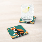 Art Deco Vos Coaster Set Bier Onderzetter (Rechterzijde)