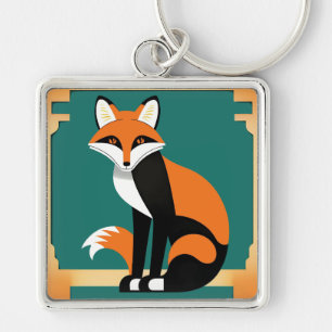 Art Deco Vos Sleutelhanger