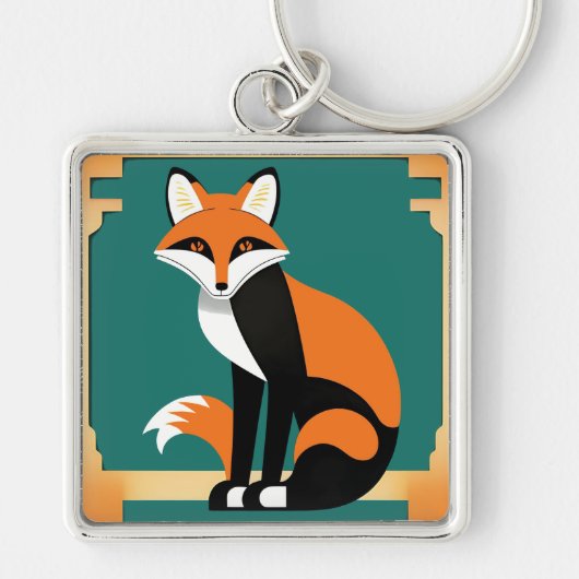 Art Deco Vos Sleutelhanger (Voorkant)