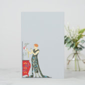 Art Deco Vrijdag  Mode Illustratie Briefpapier (Staand voorkant)