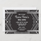 Art Deco Vrijgezellenfeest 1920-partij Gatsby Silv Kaart (Voorkant)