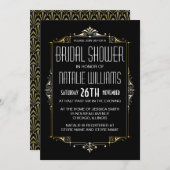 Art Deco Vrijgezellenfeest 20 Retro Kaart (Voorkant / Achterkant)