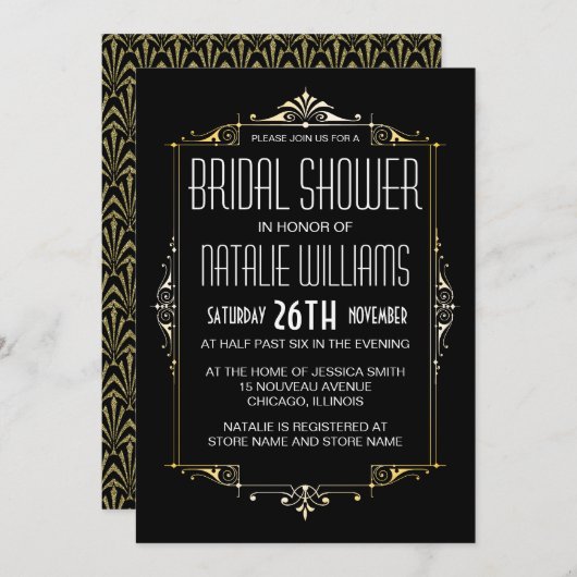 Art Deco Vrijgezellenfeest 20  Retro Kaart (Voorkant / Achterkant)