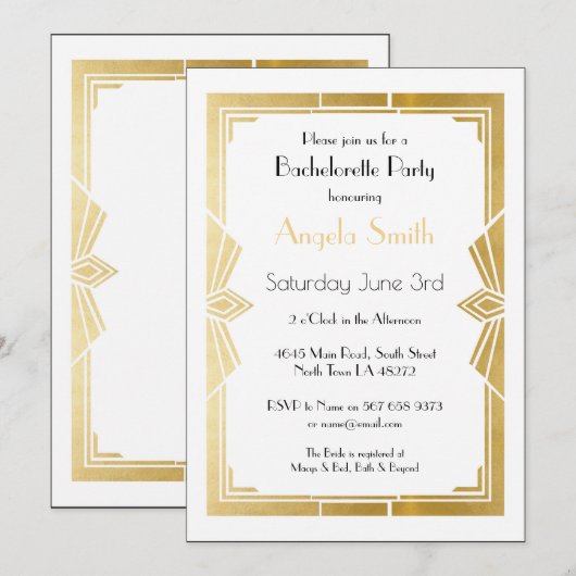 Art Deco Vrijgezellenfeest Bachelorette Party 1920 Kaart (Voorkant / Achterkant)