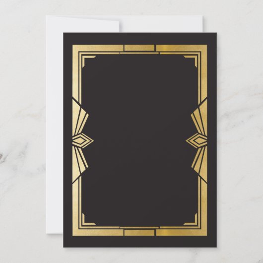 Art Deco Vrijgezellenfeest Bachelorette Party Gats Kaart (Achterkant)