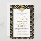 Art Deco Vrijgezellenfeest Black Gold  Kaart (Voorkant)