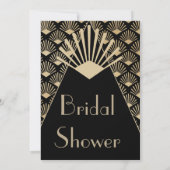 Art Deco Vrijgezellenfeest Black Gold  Kaart (Achterkant)