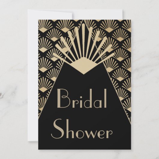 Art Deco Vrijgezellenfeest Black Gold  Kaart (Achterkant)