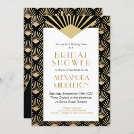 Art Deco Vrijgezellenfeest Black Gold  Kaart