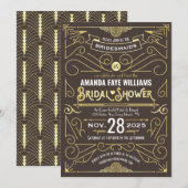 Art Deco Vrijgezellenfeest Elegant Gold Chocolade Kaart (Voorkant / Achterkant)