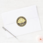 Art Deco Vrijgezellenfeest Elegant Gold Chocolade Ronde Sticker (Envelop)
