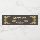 Art Deco Vrijgezellenfeest Elegant Gold Chocolade Waterfles Etiket (Enkel label)