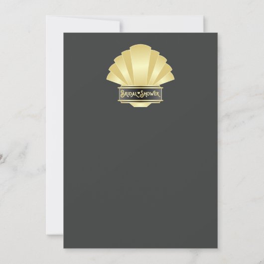 Art Deco Vrijgezellenfeest Elegant Gold Grey Retro Kaart (Achterkant)