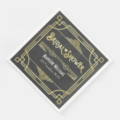 Art Deco Vrijgezellenfeest Elegante Gouden Grijs R Servet (Hoek)