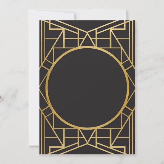 Art Deco Vrijgezellenfeest Gatsby Party uit 1920 Kaart (Achterkant)