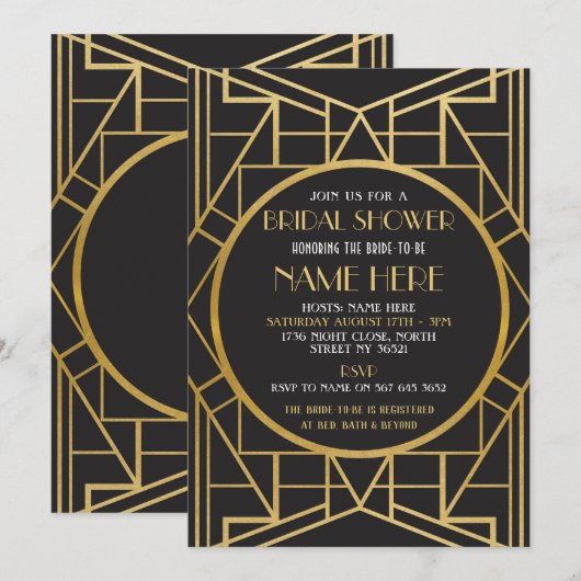 Art Deco Vrijgezellenfeest Gatsby Party uit 1920 Kaart (Voorkant / Achterkant)