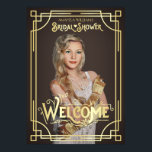 Art Deco Vrijgezellenfeest Gold Chocolade Welkom Poster<br><div class="desc">Geniet van de bruid-to-be met dit unieke Art Deco-stijl, een geweldig Gatsby-geïnspireerd design met abstracte geometrische ornamenten en typografie in goud. Ideaal voor een 'Roaring Twenties-themed party'. Een elegant, stijlvol, all-time design dat perfect is voor de aantrekkelijke bruid-to-be die iets anders wil dan de gebruikelijke vrouwelijke, florale, pasteltoned trouwsuites. Ook...</div>
