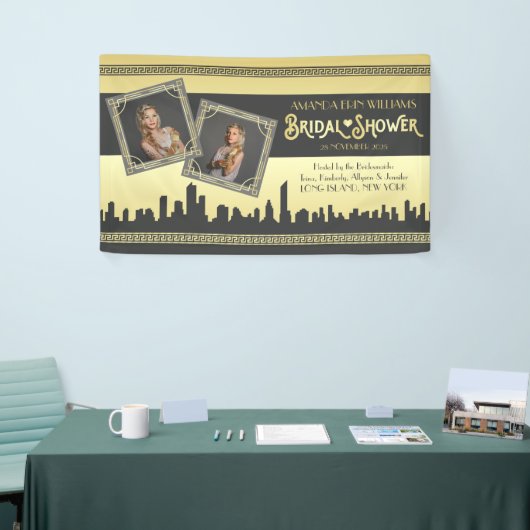 Art Deco Vrijgezellenfeest Gold Uw foto's zijn wel Spandoek (Beurs)