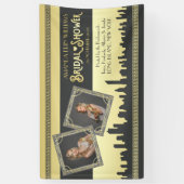 Art Deco Vrijgezellenfeest Gold Uw foto's zijn wel Spandoek (Verticaal)