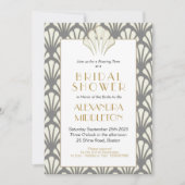 Art Deco Vrijgezellenfeest Grey Gold  Kaart (Voorkant)