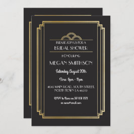 Art Deco Vrijgezellenfeest Invite Gatsby 1920 Kaart