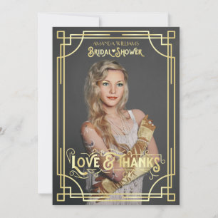 Art Deco Vrijgezellenfeest Liefde en Bedankt Uw Fo
