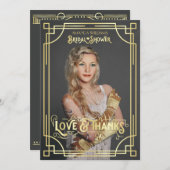 Art Deco Vrijgezellenfeest Liefde en Bedankt Uw Fo (Voorkant / Achterkant)