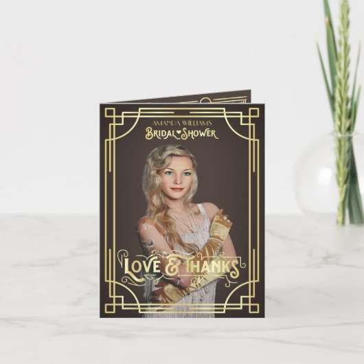 Art Deco Vrijgezellenfeest Love Bedankt Chocolade (Voorkant)