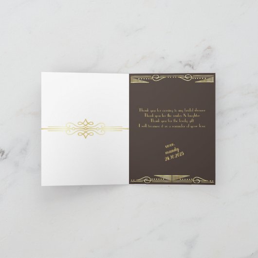 Art Deco Vrijgezellenfeest Love Bedankt Chocolade  (Binnen)