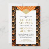 Art Deco Vrijgezellenfeest Oranje Black Gold Vinta Kaart (Voorkant)