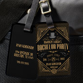 Art Deco vrijgezellenfeest Speakeasy cadeautje Bagagelabel