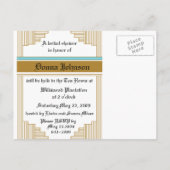 Art Deco Vrijgezellenfeest Uitnodiging Briefkaart (Achterkant)