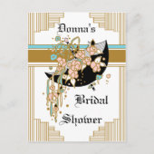 Art Deco Vrijgezellenfeest Uitnodiging Briefkaart (Voorkant)