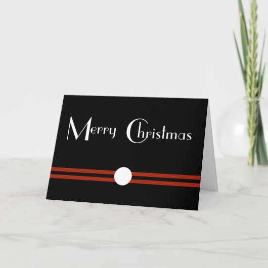Art Deco Vrolijk Kerstfeest Custom Feestdagen Kaart (Voorkant)
