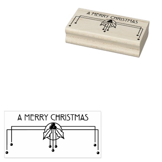  Art Deco Vrolijk kerstfeest Rubberstempel (Gestempeld)
