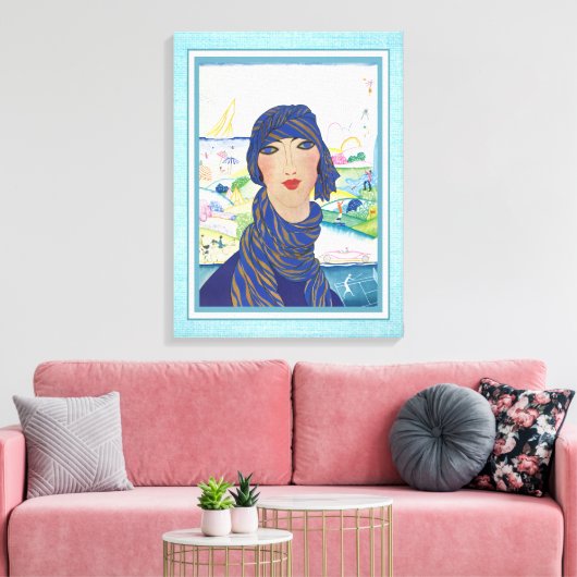 Art Deco Vrouw Atleet Canvas Afdruk (Insitu (Woonkamer))