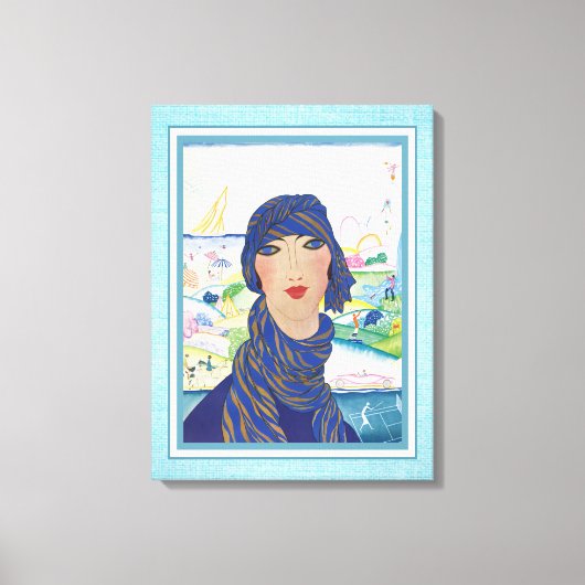 Art Deco Vrouw Atleet Canvas Afdruk (Voorkant)