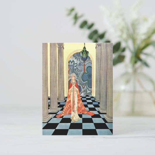 Art Deco  vrouw Briefkaart (Staand voorkant)