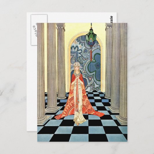 Art Deco  vrouw Briefkaart (Voorkant / Achterkant)